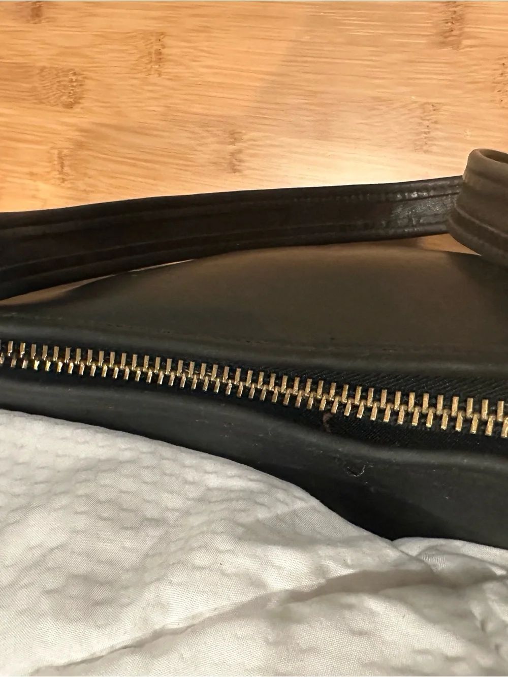 Coach Black Leather Shoulder Bag with Gold Hardware